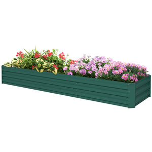 8'x2'x1' Galvanized Raised Bed, Large Elevated Planter Box for Growing Flowers, Herbs and Vegetables – view 15