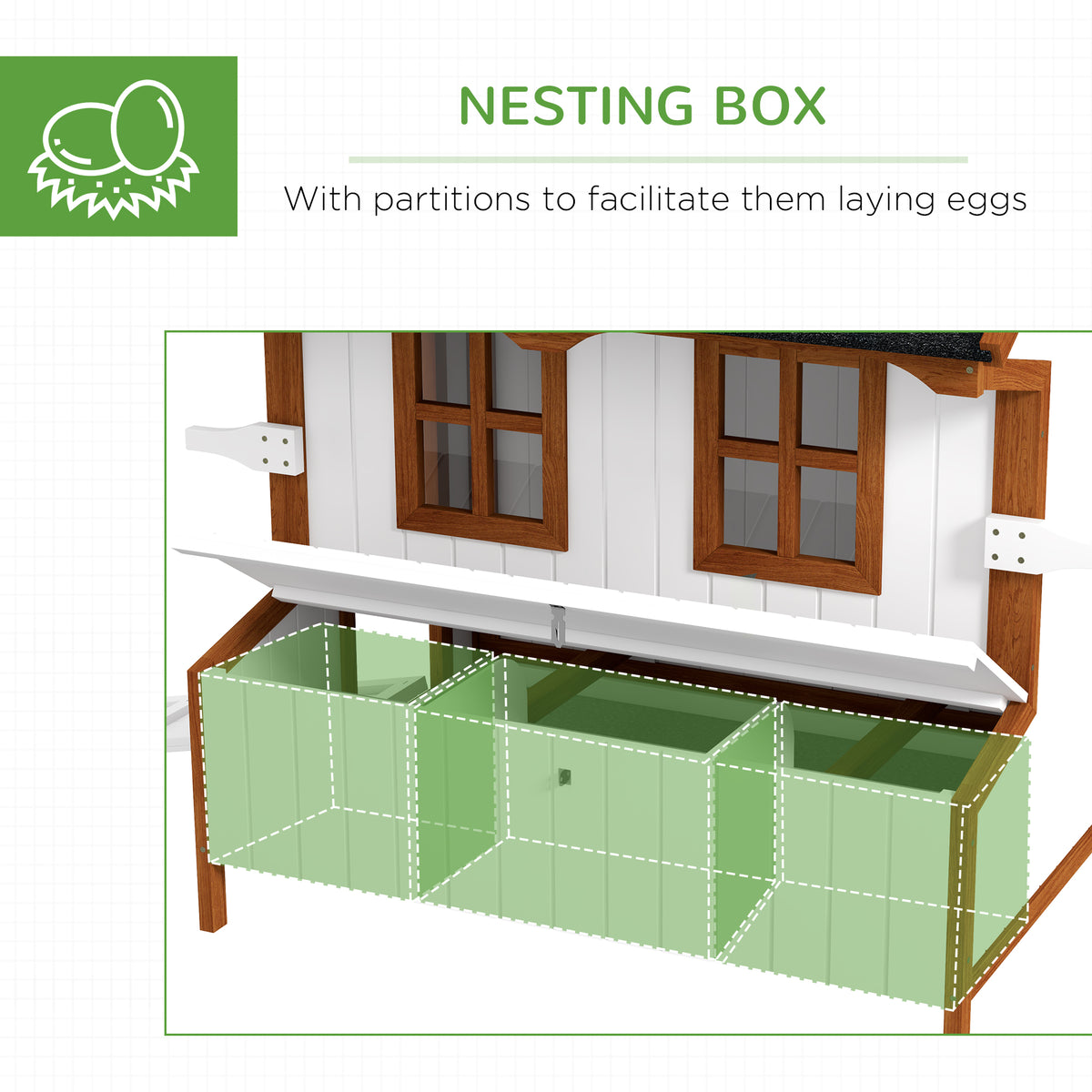 47" Chicken Coop Wooden Chicken House Rabbit Hutch Raised Poultry Cage Portable Hen Pen Backyard