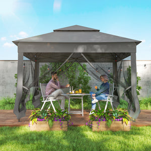 11' x 11' Pop Up Canopy 2-Tier Soft Top Shelter Event Tent w/ Netting Carry Bag for Patio Backyard Garden – view 6