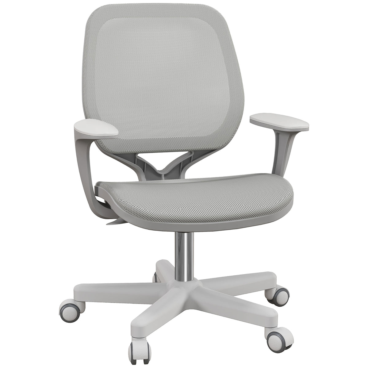 Office Chair, Small Computer Desk Chair with Mesh Back, Swivel Castors, Arm, Grey