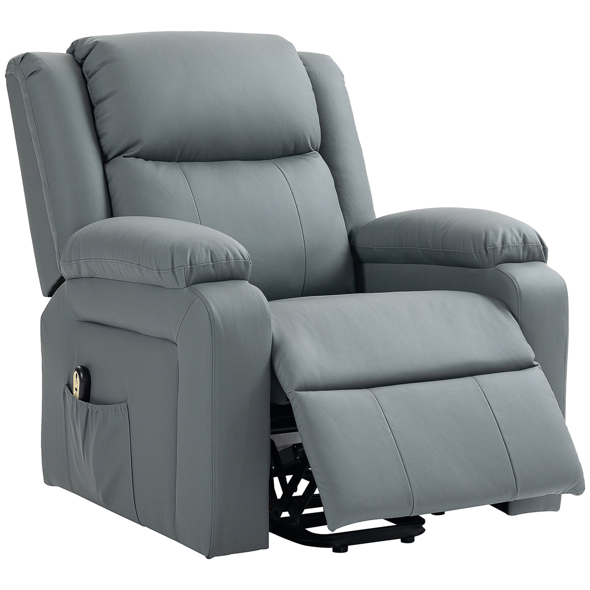 Lift Chair for Seniors, PU Leather Upholstered Electric Recliner Chair with Remote, Side Pockets – view 8