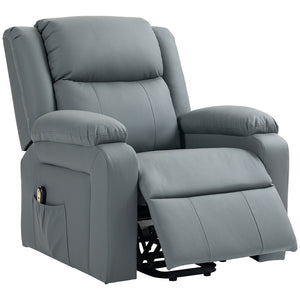 Lift Chair for Seniors, PU Leather Upholstered Electric Recliner Chair with Remote, Side Pockets – view 8