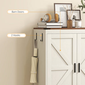 5-Tier Shoe Storage Cabinet for 15 Pairs, Freestanding Farmhouse Shoe Cabinet, White