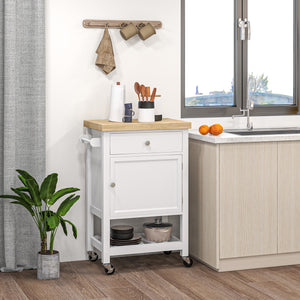 Kitchen Cart on Wheels, Rolling Kitchen Island Cart with Wood Top, Towel Rack – view 21