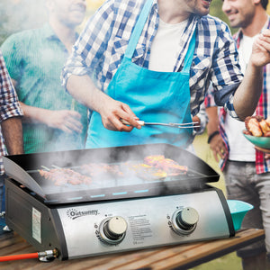 2 Burner Liquefied Gas Grill, Portable Tabletop BBQ Grill, for Camping, Picnic, Silver – view 7