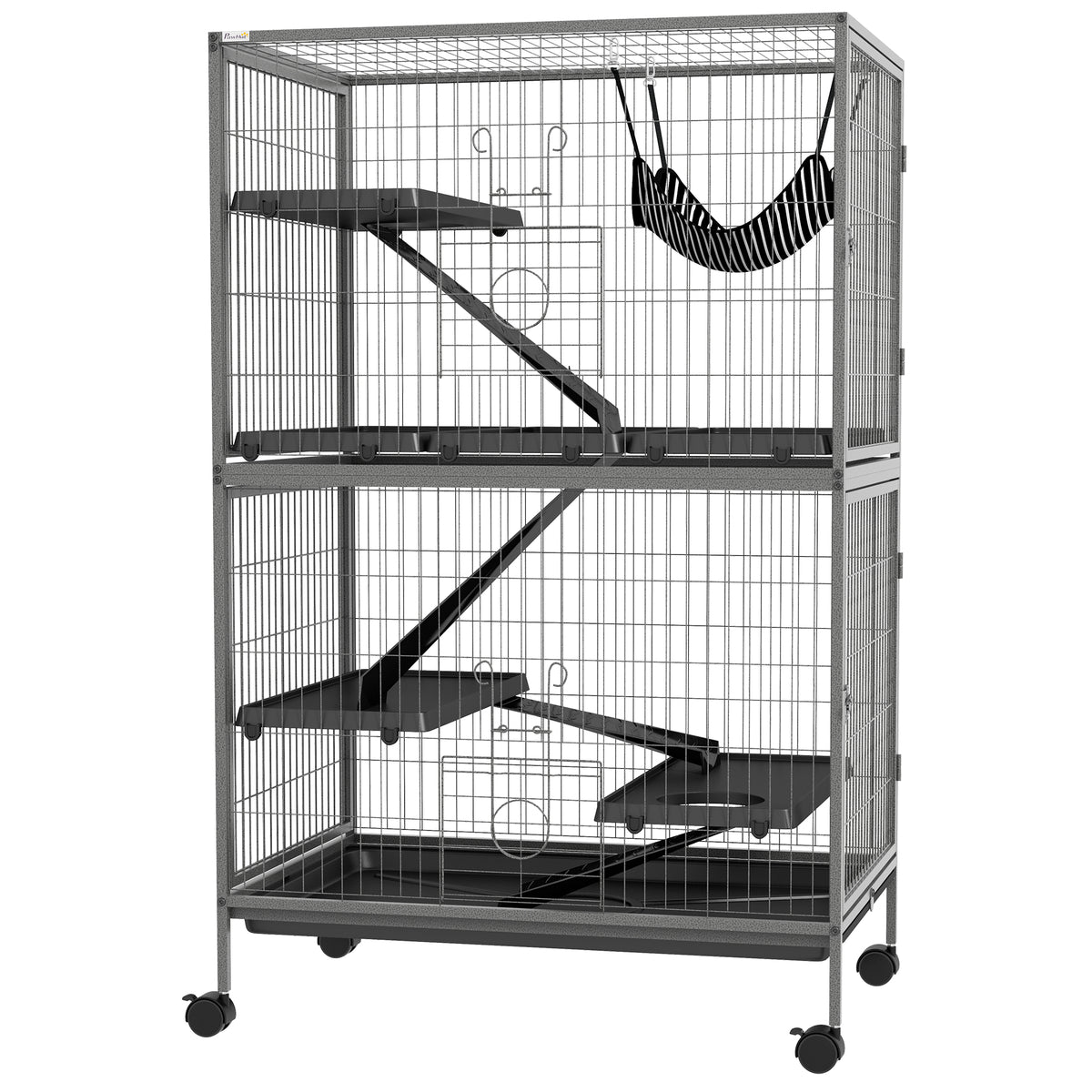 5-Tier Rolling Small Animal Cage, Deluxe Guinea Pig Cage, Ferret Cage for Mink Chinchilla Kitten Rabbit – view 8