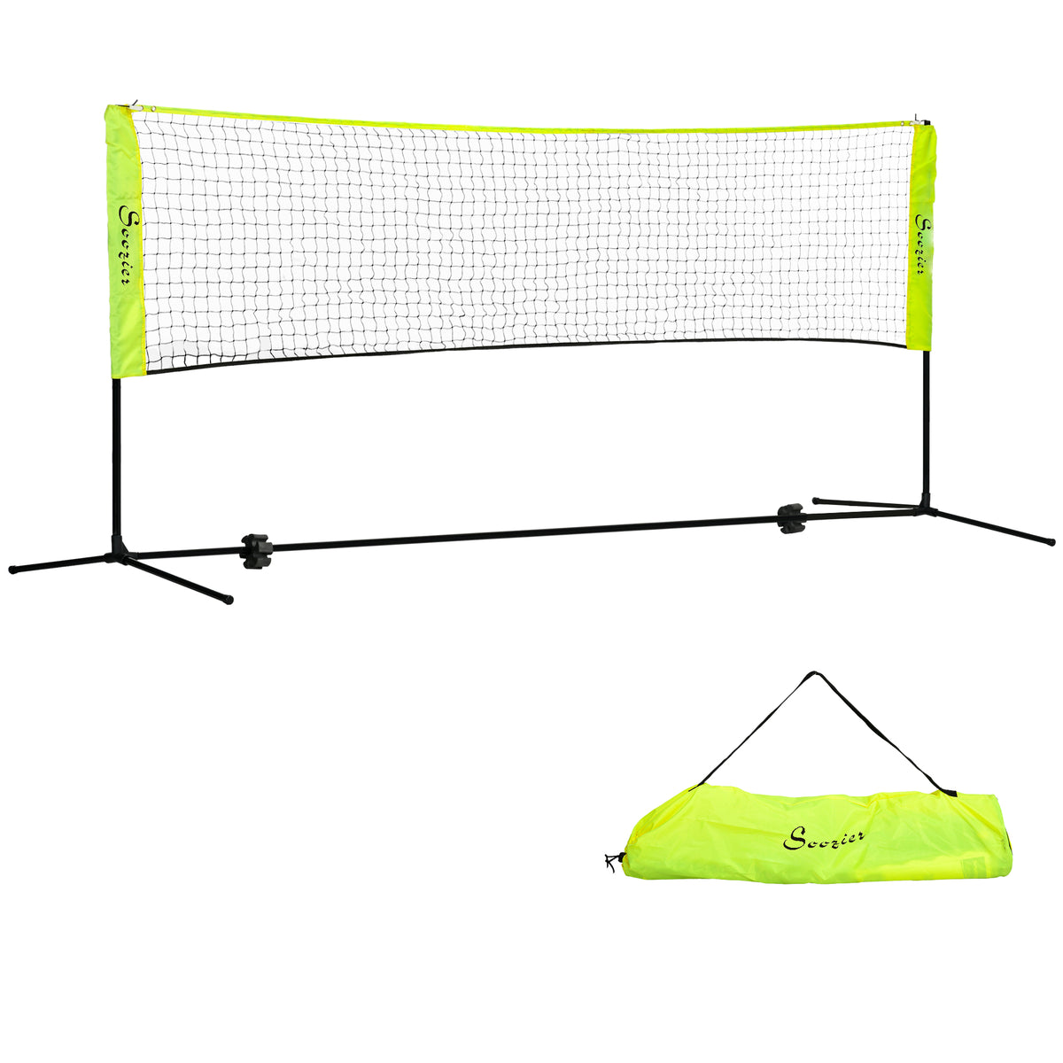 Soozier 10ft Badminton Net, Height Adjustable Outdoor Sports Net with Carry Bag, for Tennis, Pickleball and Volleyball