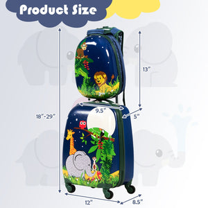 2 Pieces 12 Inch and 16 Inch Kids Carry on Suitcase Rolling Backpack School Luggage Set view 4