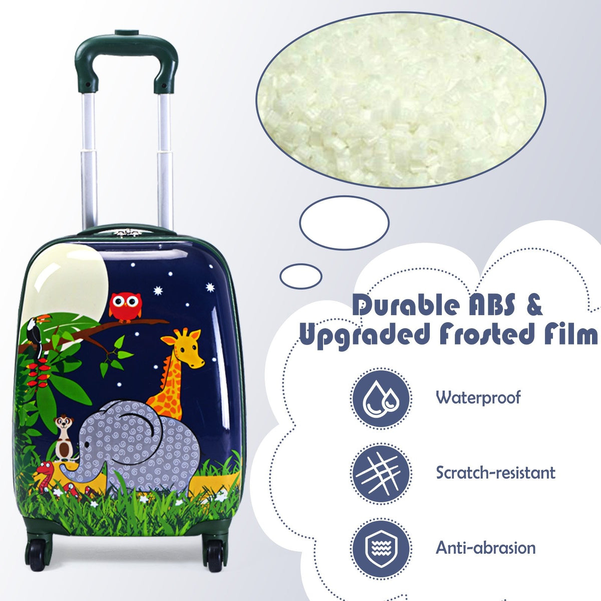 2 Pieces 12 Inch and 16 Inch Kids Carry on Suitcase Rolling Backpack School Luggage Set view 5