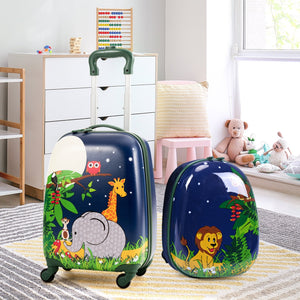 2 Pieces 12 Inch and 16 Inch Kids Carry on Suitcase Rolling Backpack School Luggage Set view 6