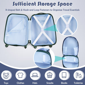 2 Pieces 12 Inch and 16 Inch Kids Carry on Suitcase Rolling Backpack School Luggage Set view 9