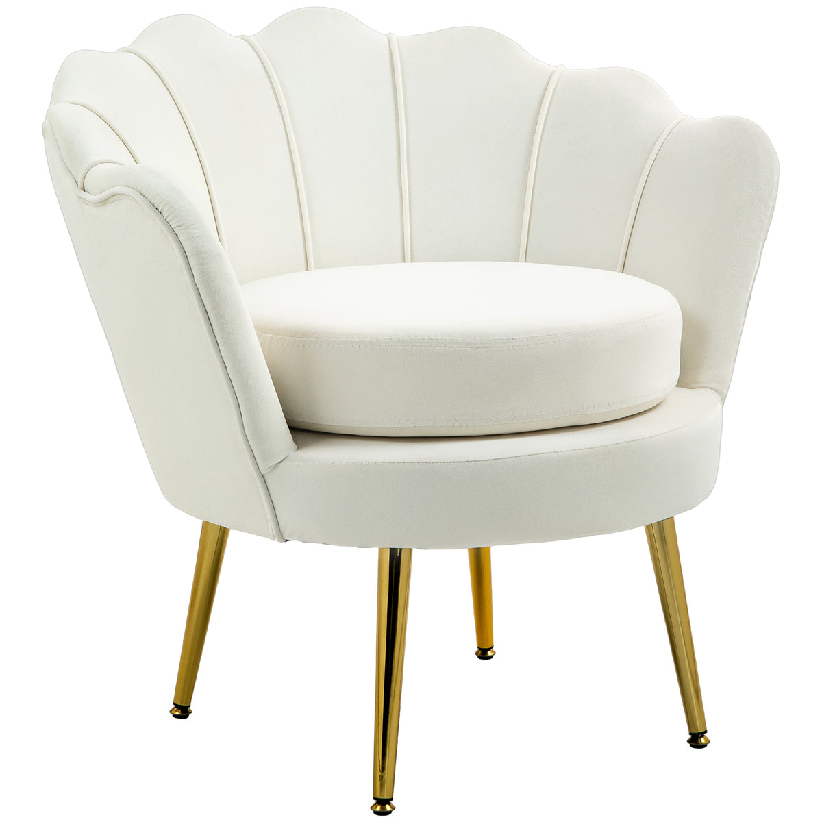 Modern Accent Chair, Velvet-Touch Fabric Leisure Club Chair with Gold Metal Legs for Bedroom, Dark Green – view 8