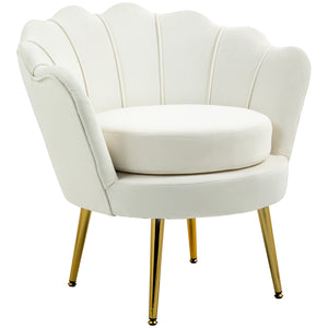 Modern Accent Chair, Velvet-Touch Fabric Leisure Club Chair with Gold Metal Legs for Bedroom, Dark Green – view 8