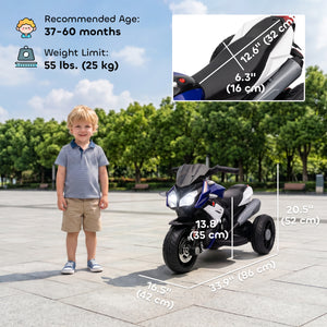 Qaba Kids Electric Motorcycle Ride-On Toy with 3 Wheels, Music, Horn, Lights
