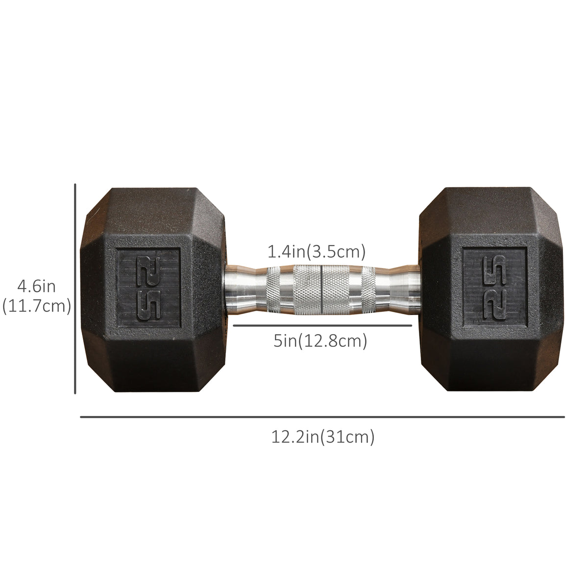 Soozier 2 x 10lbs Rubber Dumbbells Weight Set, Dumbbell Hand Weight for Body Fitness Training for Home Office Gym