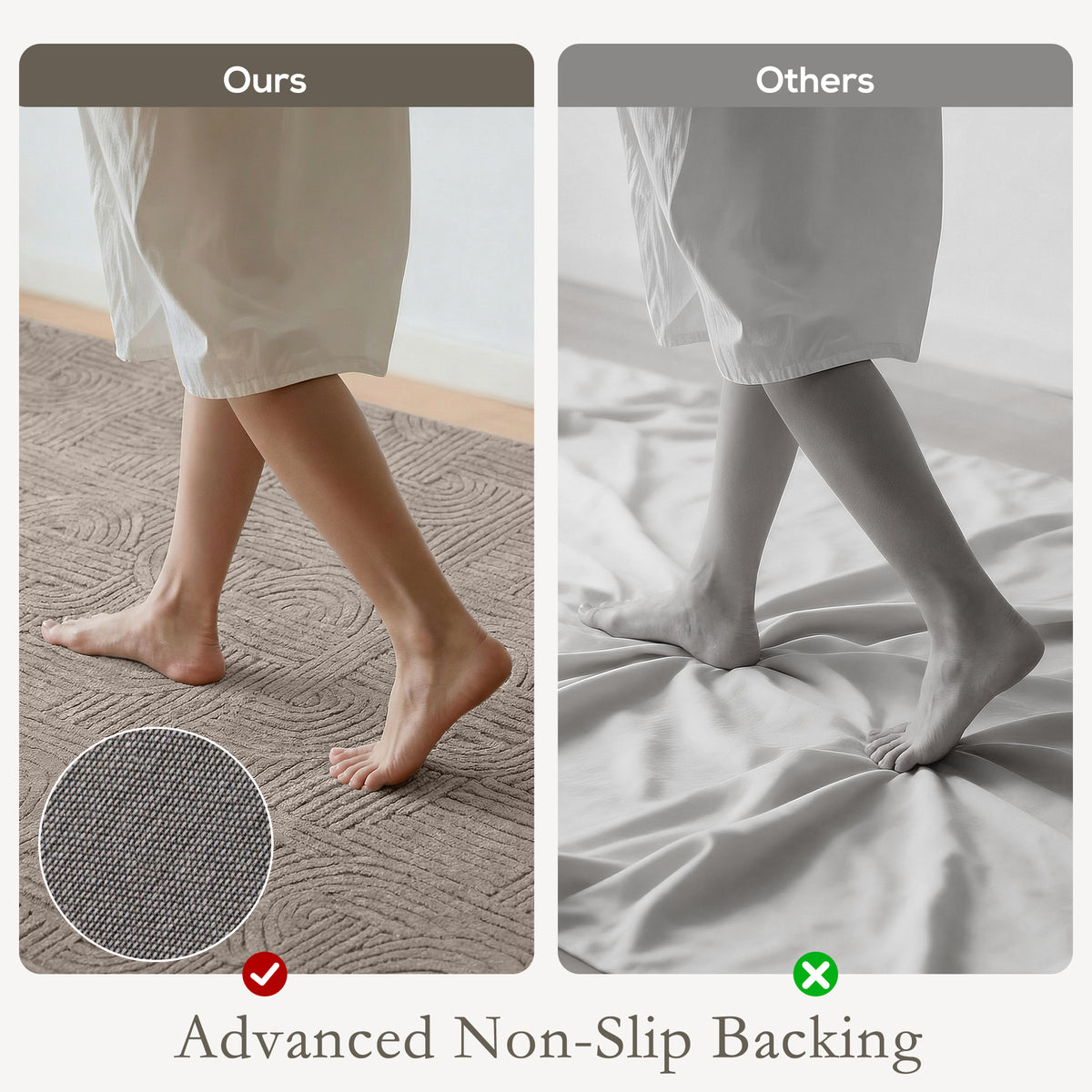6x9 Area Rug, Luxurious Faux Fur Rug, Non-Slip Floor Carpet for Living Room, Bedroom, Dining Room, Tan – view 12