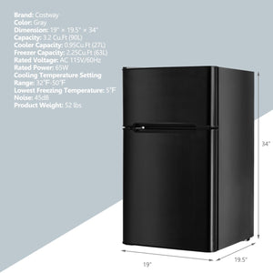 3.2 cu ft. Compact Stainless Steel Refrigerator-Black view 4