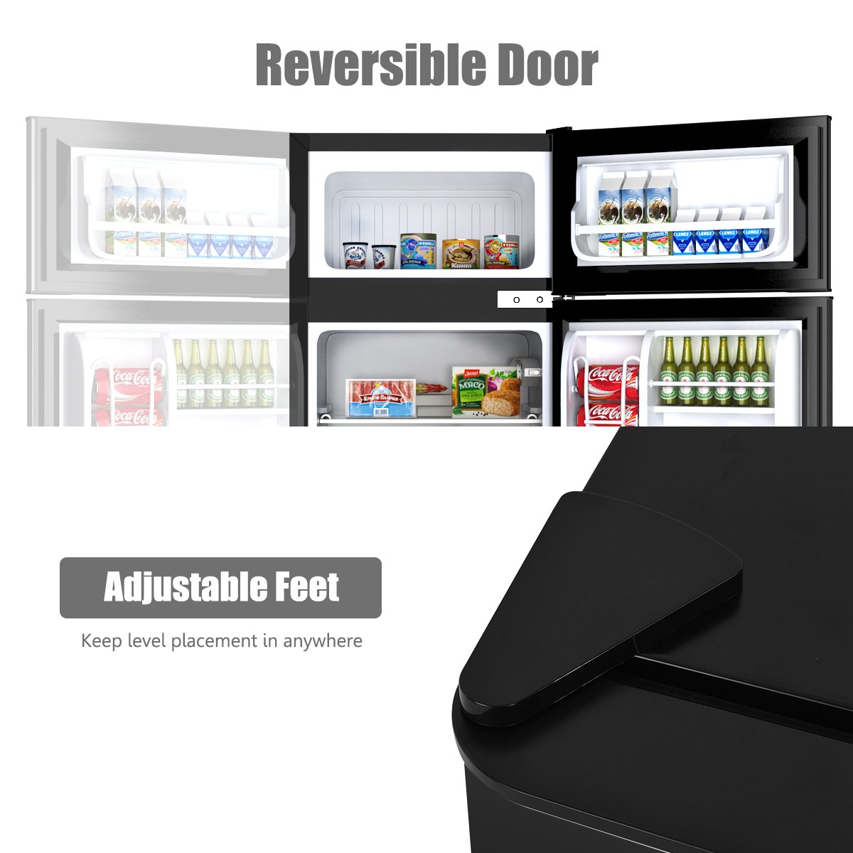 3.2 cu ft. Compact Stainless Steel Refrigerator-Black view 9