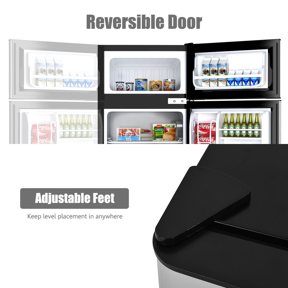 3.2 cu ft. Compact Stainless Steel Refrigerator-Gray view 9