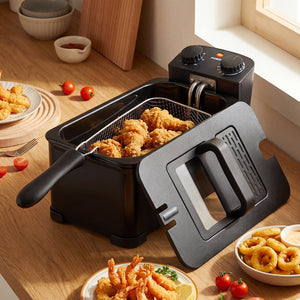 3.2 Quart Electric Stainless Steel Deep Fryer with Timer-Black view 2