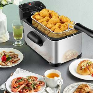 3.2 Quart Electric Stainless Steel Deep Fryer with Timer-Silver view 2