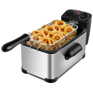 3.2 Quart Electric Stainless Steel Deep Fryer with Timer-Silver view 5