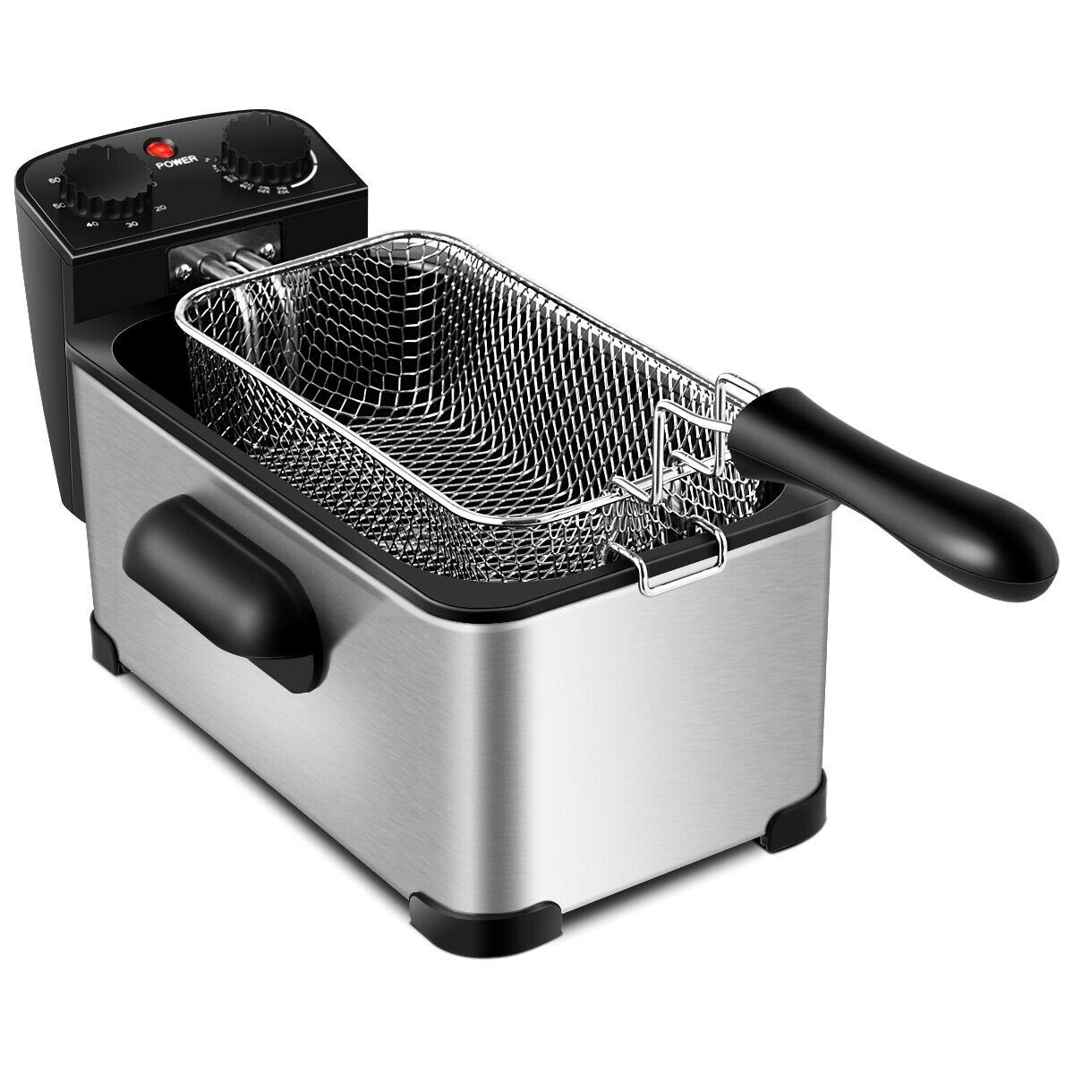 3.2 Quart Electric Stainless Steel Deep Fryer with Timer-Silver view 7