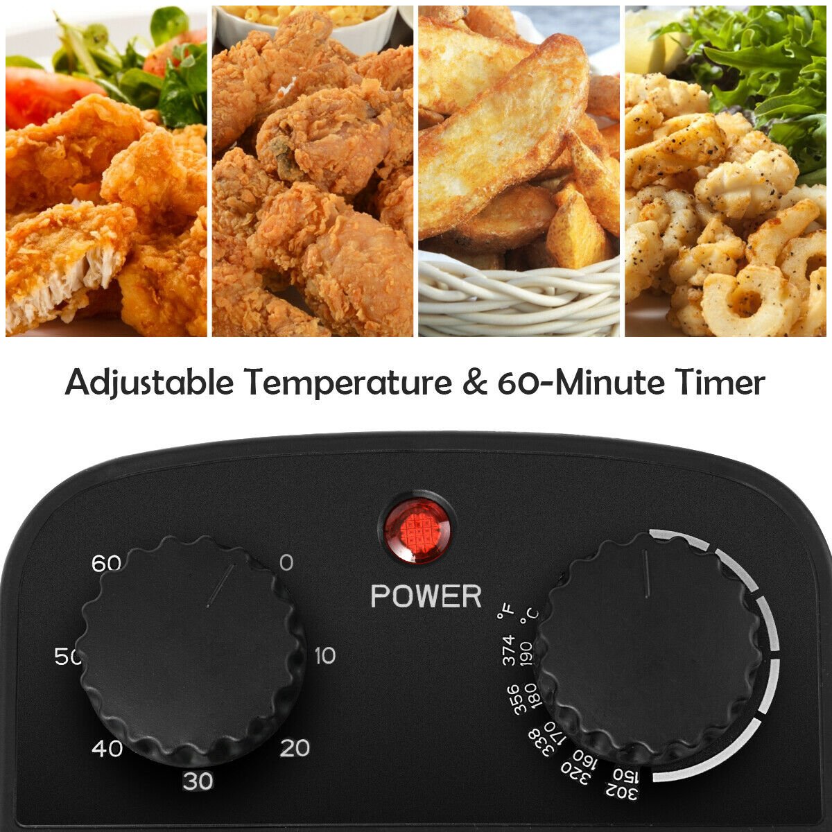 3.2 Quart Electric Stainless Steel Deep Fryer with Timer-Silver view 8