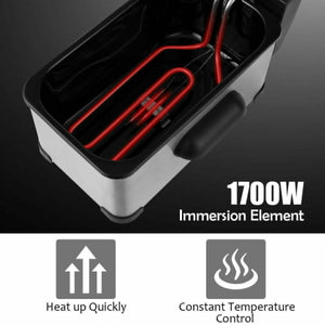 3.2 Quart Electric Stainless Steel Deep Fryer with Timer-Silver view 9