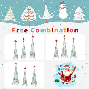 3/3.5/4 Feet Set of 3 Tower Shaped Christmas Trees with Removable Star Toppers view 8