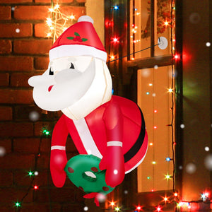 3.3 Feet Lighted Inflatable Santa Claus Broke Out from Window view 2