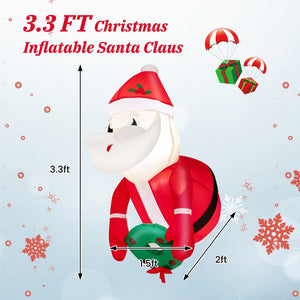 3.3 Feet Lighted Inflatable Santa Claus Broke Out from Window view 4