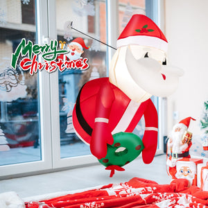 3.3 Feet Lighted Inflatable Santa Claus Broke Out from Window view 5