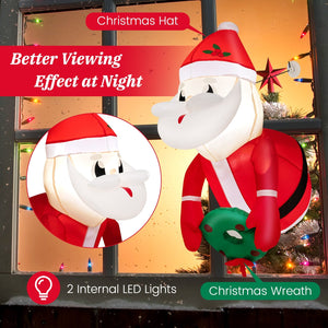3.3 Feet Lighted Inflatable Santa Claus Broke Out from Window view 6