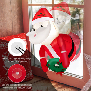3.3 Feet Lighted Inflatable Santa Claus Broke Out from Window view 9