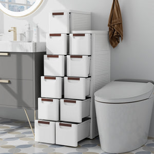 3/4/5/6-Drawer Rolling Organizer Unit Narrow Storage Cabinet with Built-In Wheels for Small Space-6-Drawer view 3