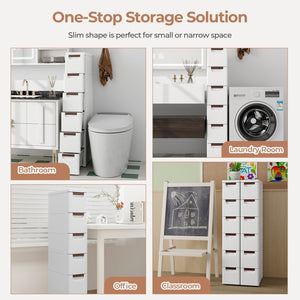 3/4/5/6-Drawer Rolling Organizer Unit Narrow Storage Cabinet with Built-In Wheels for Small Space-6-Drawer view 9