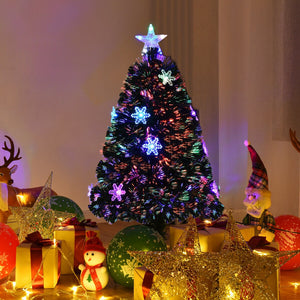4 / 5 / 6 Feet LED Optic Artificial Christmas Tree with Snowflakes view 3