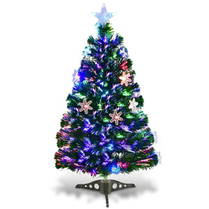 4 / 5 / 6 Feet LED Optic Artificial Christmas Tree with Snowflakes view 4
