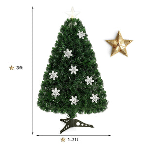 4 / 5 / 6 Feet LED Optic Artificial Christmas Tree with Snowflakes view 5