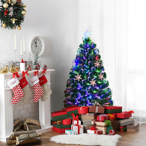 4 / 5 / 6 Feet LED Optic Artificial Christmas Tree with Snowflakes view 6
