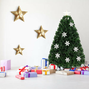 4 / 5 / 6 Feet LED Optic Artificial Christmas Tree with Snowflakes view 7