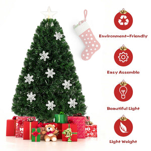 4 / 5 / 6 Feet LED Optic Artificial Christmas Tree with Snowflakes view 8
