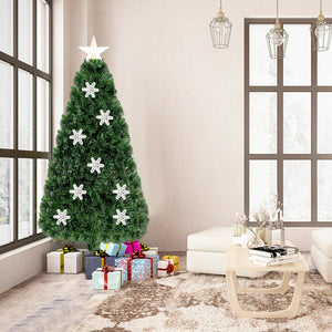 4 / 5 / 6 Feet LED Optic Artificial Christmas Tree with Snowflakes view 3