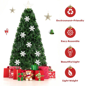 4 / 5 / 6 Feet LED Optic Artificial Christmas Tree with Snowflakes view 6
