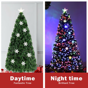4 / 5 / 6 Feet LED Optic Artificial Christmas Tree with Snowflakes view 7