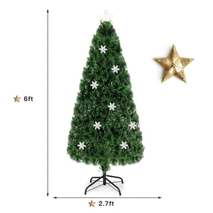 4 / 5 / 6 Feet LED Optic Artificial Christmas Tree with Snowflakes view 5