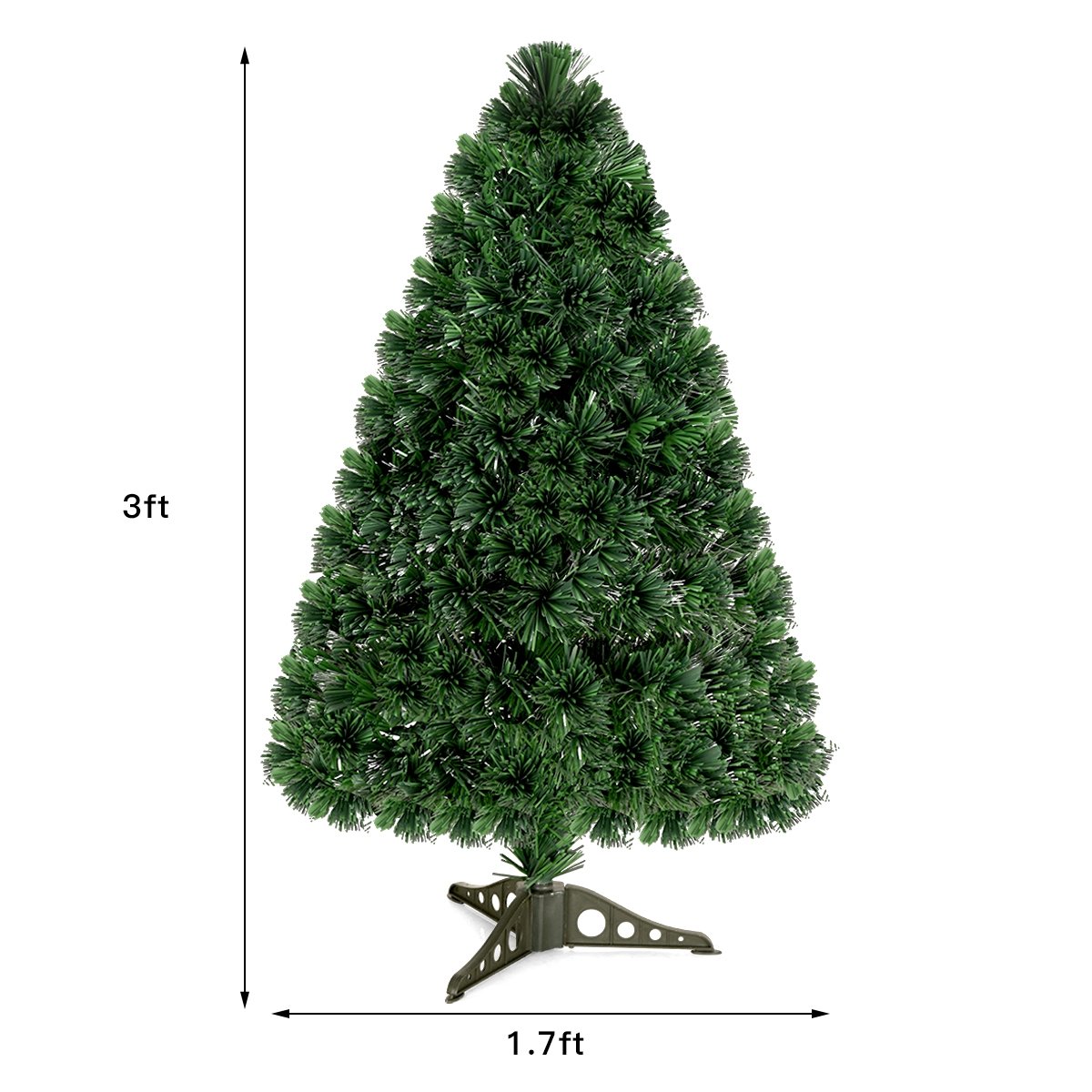 3/4/5 Feet Artificial Pre-Lit Fiber Optic PVC Christmas Tree-3 ft view 4