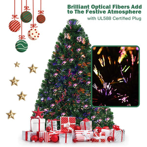 3/4/5 Feet Artificial Pre-Lit Fiber Optic PVC Christmas Tree-3 ft view 7