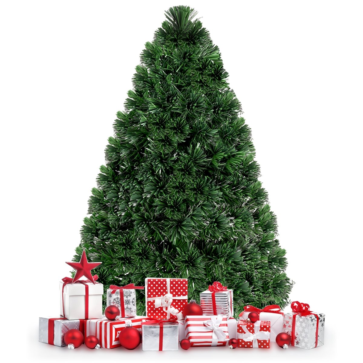 3/4/5 Feet Artificial Pre-Lit Fiber Optic PVC Christmas Tree-4 ft view 7